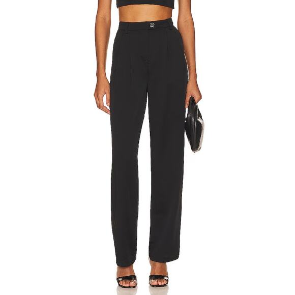 More to Come Harley Tailored Pant Black Trouser High Rise‎ Straight Leg Sz XS - Picture 1 of 11